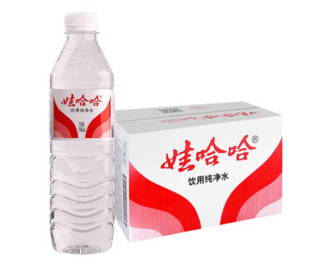 596ml娃哈哈纯净水纸箱装